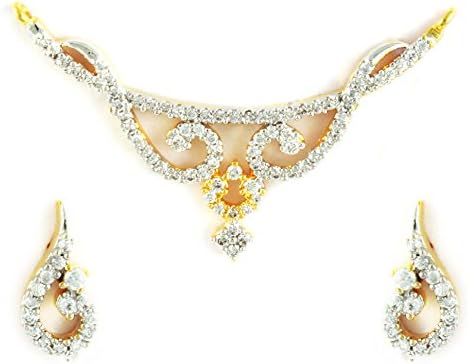 AD CZ Mangal Sutra with Chain in gold rhodium finish - MS10478CL