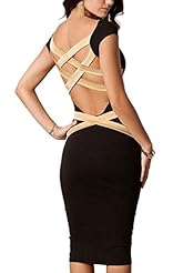 Sexy Knee Length Backless Spring Summer General Print Bandage Dress/Bodycon Dress/Club Dress/Party Dress 