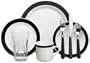 Gibson Essex 32-Piece Dinnerware Set, Black/Cream