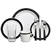 Gibson Essex 32-Piece Dinnerware Set, Black/Cream