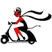Evil Scooter Sticker ~ vespa sticker