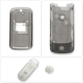 Cingular T-Mobile GSM Motorola KRZR K1 Snap-On Translucent Smoke Crystal Case Cover with Removable Belt Clip