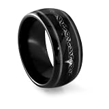 Edward Mirell Designer Black Titanium 10 MM Domed Rain Ring 