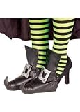 Adult Witch Silver Buckle Shoe Covers (2 count)