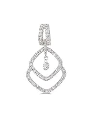 Birthstone Company 14K White Gold Diamond Dashing Diamonds Pendant with 18" Chain