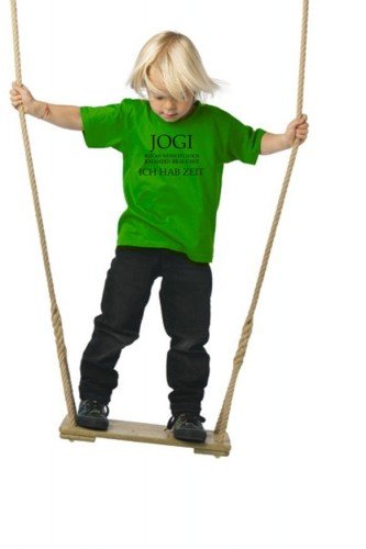 Coole-Fun-T-Shirts Kinder T-Shirt JOGI ich hab Zeit kids green/schwarz , GR. 5/6 JAHRE KIN Preisvergleich