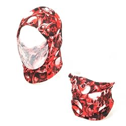 New Red Skulls Bandana Face Mask Scarf Head Wrap Balaclava Medium