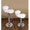 Modern Set of (2) Brand New White Swivel Leather Bar Stool Pub Barstool