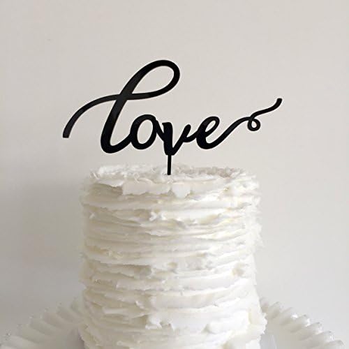 Love Cursive Wedding Cake Topper - Wedding, Bridal Shower - Acrylic Cake Topper