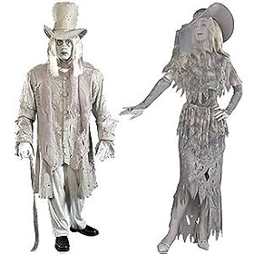 Ghostly Guy & Gal - Adult Couples Halloween Costume Set