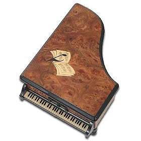 Buy Timeless Solid Wooden Piano Shaped 18, 30 or 36 Note Music Jewelry Box: Timeless Solid... now!