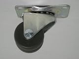 Swivel dual wheel caster, two 2 diameter x 13/16 wide hard rubber wheels with self lube bearing. 275 pound load capacity.