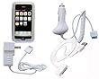 Apple iPhone 3G 4 Piece Combo Kit - Travel Charger, Car Charger, USB 2.0 Sync Cable, Clear Silicone Skin for the Apple iPhone 3G