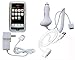 Apple iPhone 3G 4 Piece Combo Kit - Travel Charger, Car Charger, USB 2.0 Sync Cable, Clear Silicone Skin for the Apple iPhone 3G