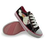 Hello Kitty Little Girls Black with Glitter Accents Canvas Sneakers Styled Shoes