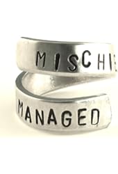 MISCHIEF MANAGED - Hand stamped - Harry Potter- Twist Ring