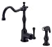 Danze D401557BS Opulence Single Handle Kitchen Faucet with Matching Side Spray, Black Satin