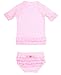 RuffleButts® Little Girls Ruffled Rash Guard Bikini