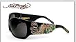 ED HARDY EHS 025 GEISHA & DRAGON BLACK PLASTIC SUNGLASSES