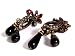Ladies vintage clip on earrings in a dark brass coloured metal design 12297