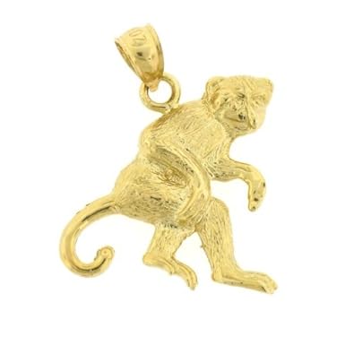 Cheap Girls Jewelry Dazzlers Solid 14k Gold Monkey Charm Pendant Available in three colors from jewelsberry (weights: 2.9 grams only) For Sale