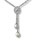 Jewelry : Oval Scroll Pendant with Pearl Drops