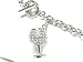 Cheers! 3d Crystal Wine Glass Charm Bracelet with Ice Crystals