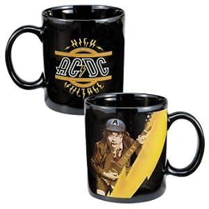 AC DC Mug 'High Voltage' ceramic coffee cup by RockWaresUSA