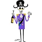 Funky Art by Shag Drunken Proposal Pirate Sticker