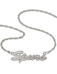 Nba San Antonio Spurs Script Necklace Sterling Silver