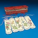 Wood Bookmark Set of 12 with Fabric Covered Box