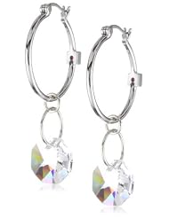 ELLE Jewelry Projections Faceted Crystal Sterling Silver Earrings