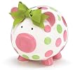 Polka Dot Piggy Bank - Pink and Green