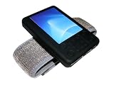 iGadgitz Black Gym Jogging Armband and Silicone Skin Case Cover for Creative Zen X-Fi 8GB, 16GB, 32GB + Screen Protector