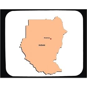 Mouse Pad with map, sudan, africa