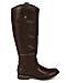 Breckelle AE45 Women Leatherette Round Toe Riding Knee High Boot - Brown