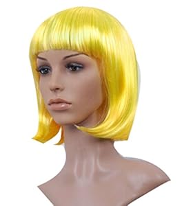 Beautiful Sparkling Performances for Children of Bobo Head Wig-yellow Anime Wig