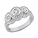 14k White 3 Stone 1.34 Ct Diamond Engagement Ring - Size 7.0