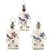 Frosted Glass Perfume Bottle Tall With Flower & Dragonfly