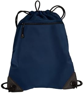 Port Authority - Cinch Pack Backpack with Mesh Trim. BG81 - Navy