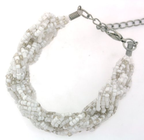 Ivory Breadad Pearl and Beads Simulated Bracelet