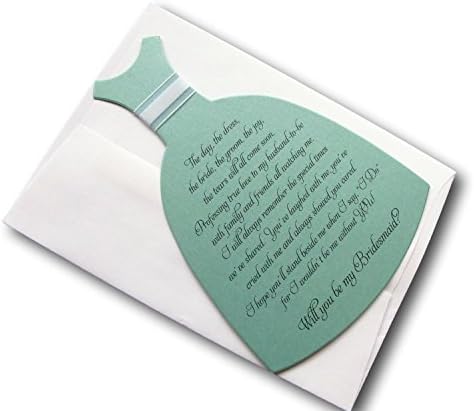 Will You Be My Bridesmaid Invitation Dress Shaped Card (1, Turquoise)