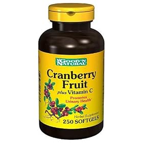 Cranberry Fruit Plus Vitamin C, 250 Softgels, Good 'N Natural