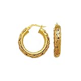 14K Yellow Gold Byzantine Hoop Earrings