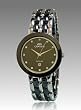 ONISS LADIES MOTHER OF PEARL DIAL BLACK & STAINLESS STEEL CRYSTAL WATCH ON818-LBLK