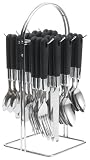 Prime Pacific Trading Flatware Set wiht Black Handles, 24 Pieces