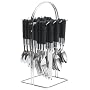 Prime Pacific Trading Flatware Set wiht Black Handles, 24 Pieces
