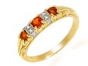 9ct Yellow gold Fire Opal and Diamond Ring