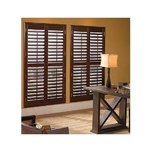 Blindsgalore® Wood Composite Stained Plantation Shutters 3 1/2" Louvers