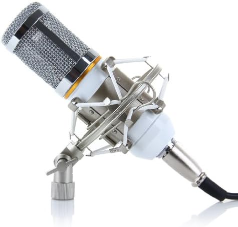 Excelvan® BM-800 Condenser Microphone Cardioid Pro Audio Studio Vocal Recording Mic with Shock Mount (White)